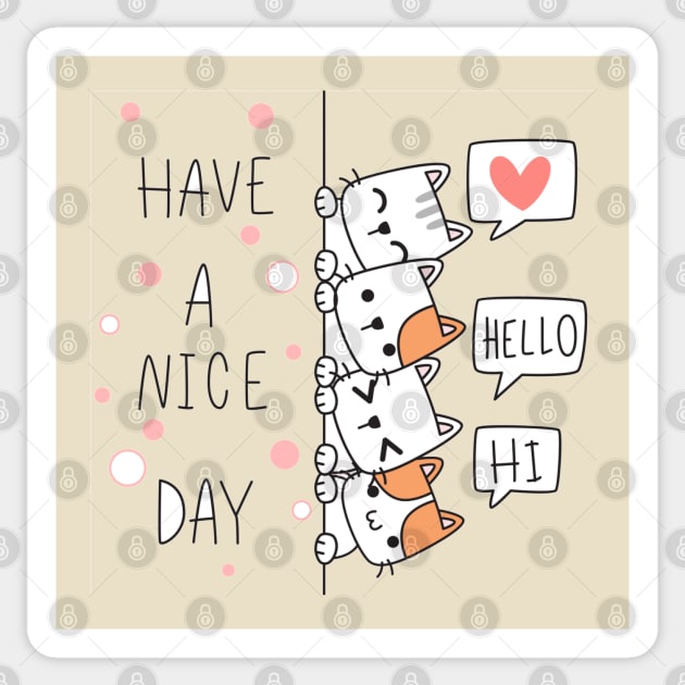 Hello - Have A Nice Day Sticker by Red Rov